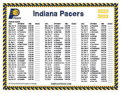 2022-23 Printable Indiana Pacers Schedule - Central Times