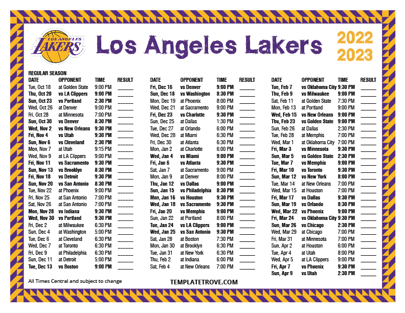 La Lakers 2024 Schedule Laura Morgana