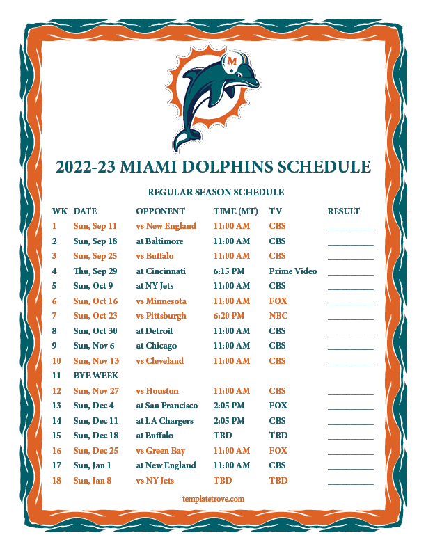 Miami Dolphins Schedule 2025 23 Kasey Matelda