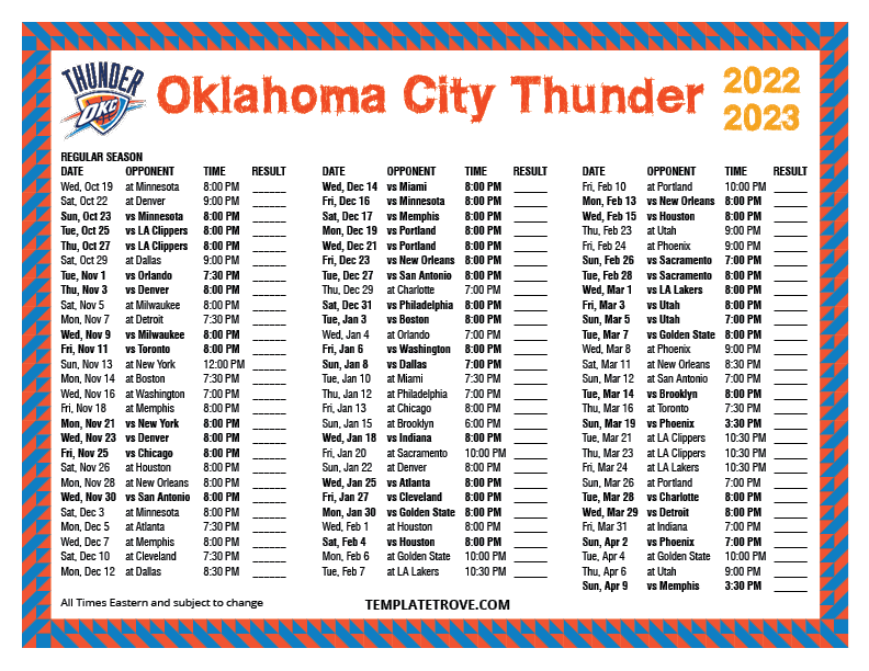 Okc Thunder 2024 24 Schedule Issy Rhodia