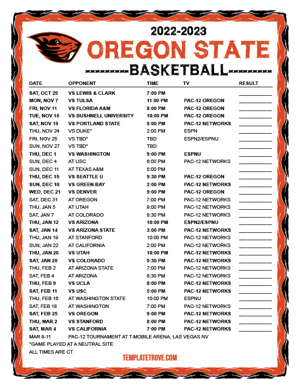 Oregon State 2024 Schedule Channa Chelsey