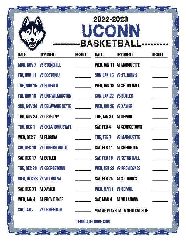 Uconn Women's Basketball 20242024 Schedule Caril Cortney