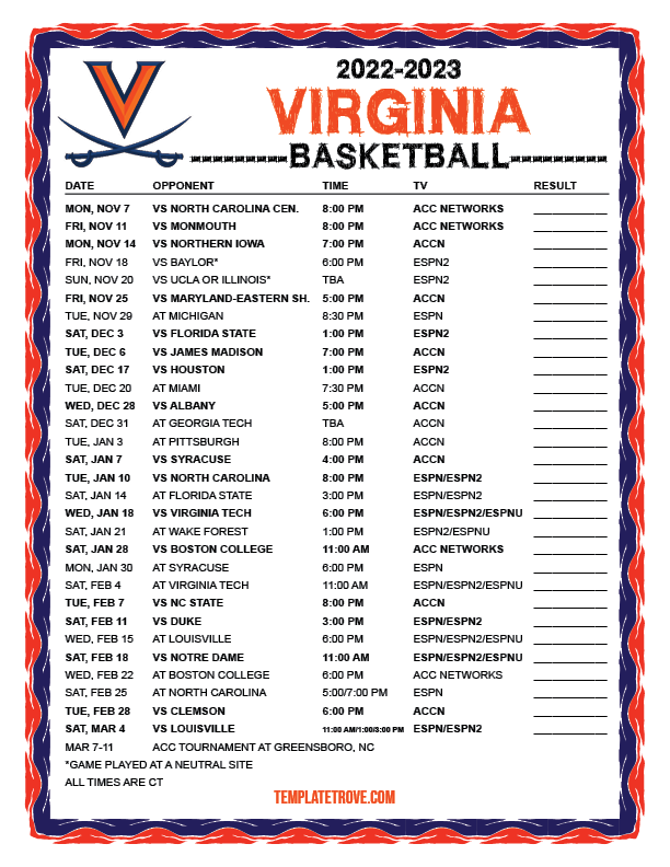 Uva Basketball Schedule For Yr 2024 And 2024 Minnesota Vikings Schedule 2024