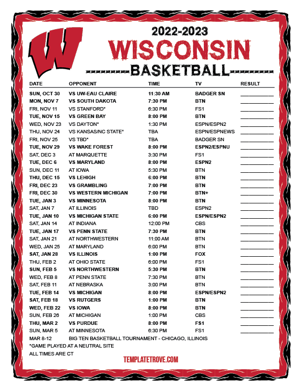 Wisconsin Football Schedule 2024 A Guide For Badger Fans Jan Calendar 2024