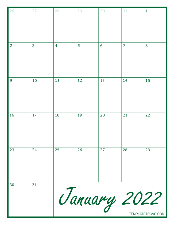 Free Blank Calendar Template 2023