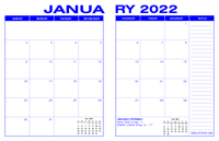 2022 Desk Calendar - Blue
