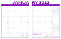 2022 Desk Calendar - Purple