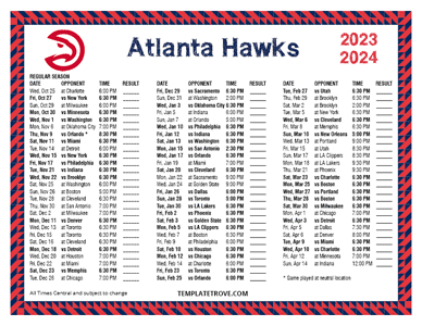 2023-24 Printable Atlanta Hawks Schedule - Central Times
