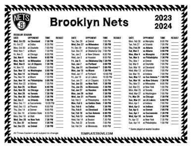 Brooklyn Nets 2023-24 Printable Schedule