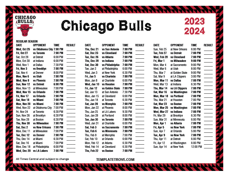 Chicago Bulls 2024 2024 Schedule Pru Celestyn