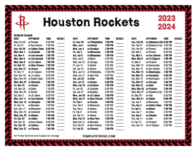 2023-24 Printable Houston Rockets Schedule - Central Times