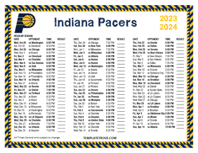 2023-24 Printable Indiana Pacers Schedule - Central Times