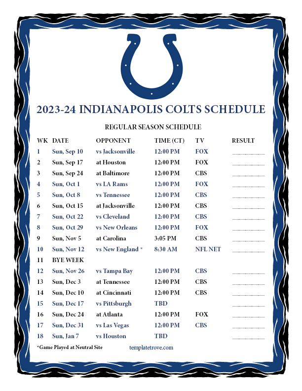 nfl colts schedule