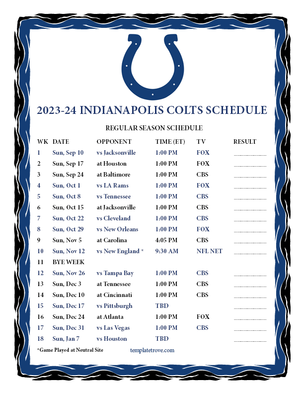 Printable Colts Schedule 2024 2025 Joby Christabella