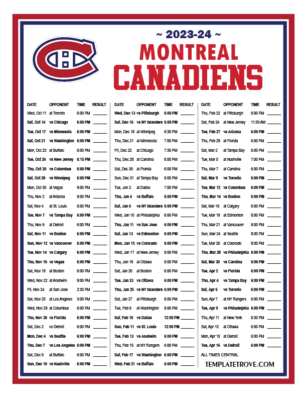 Montreal Canadiens Schedule 2024 Carte Bretagne