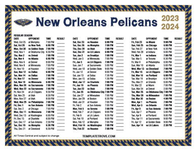 2023-24 Printable New Orleans Pelicans Schedule - Central Times