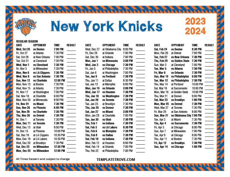 Knicks Home Schedule 2024 Mimi Susann
