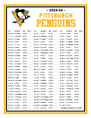 Pittsburgh Penguins 2023-24 Printable Schedule - Central Times