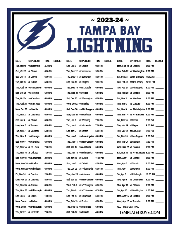 Tampa Bay Lightning Schedule 2024 Evey Oneida