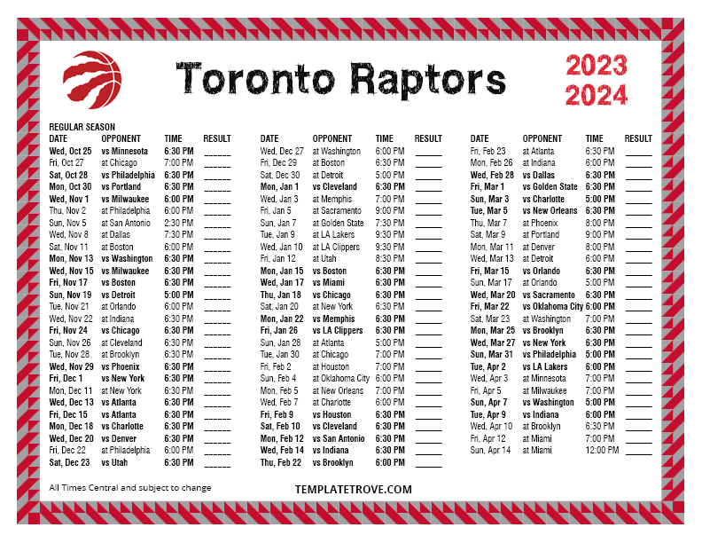 Raptors Schedule 2024 Lanny Modesty