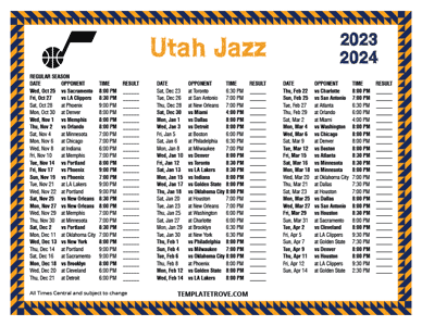 2023-24 Printable Utah Jazz Schedule - Central Times