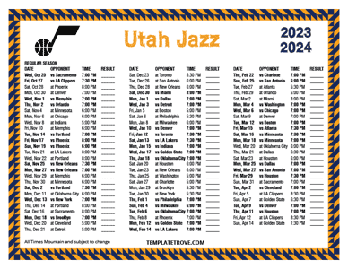 Utah Jazz 2023-24 Printable Schedule - Mountain Times