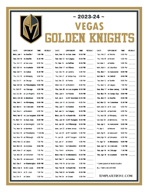 Vegas Golden Knights 2023-24 Printable Schedule - Mountain Times