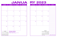 2023 Desk Calendar - Purple