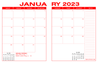 2023 Desk Calendar - Red