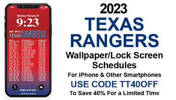 2023 Rangers Wallpaper Lock Screen Schedule