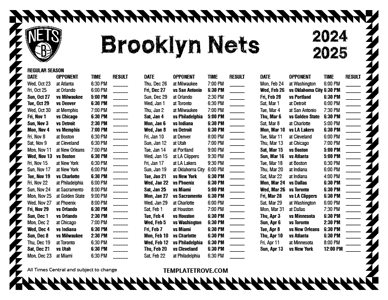 2024-25 Printable Brooklyn Nets Schedule - Central Times