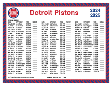 2024-25 Printable Detroit Pistons Schedule - Central Times