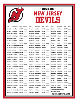 New Jersey Devils 2024-25 Printable Schedule - Central Times