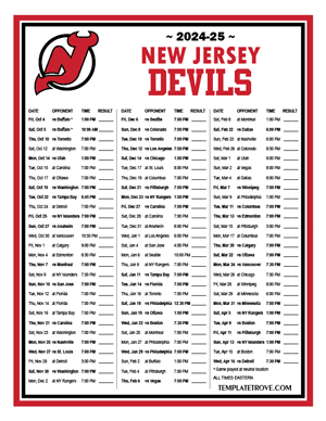 New Jersey Devils 2024-25 Printable Schedule