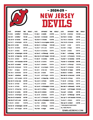 New Jersey Devils 2024-25 Printable Schedule - Pacific Times