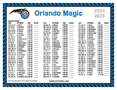 Orlando Magic 2024-25 Printable Schedule - Mountain Times