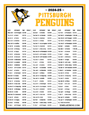 Pittsburgh Penguins 2024-25 Printable Schedule - Mountain Times