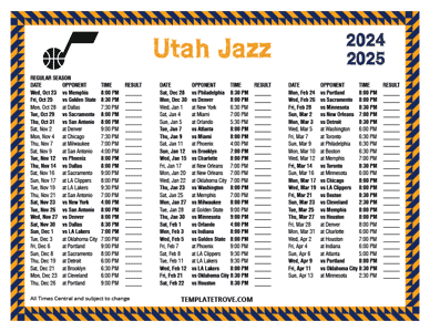 2024-25 Printable Utah Jazz Schedule - Central Times