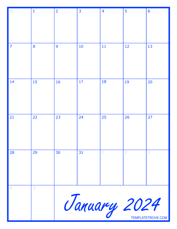 20242024 Blank Calendar Printable Free Monthly Sydel Fanechka