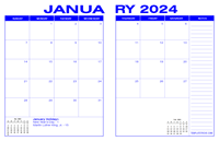 2024 Desk Calendar - Blue
