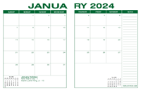 2024 Desk Calendar - Green