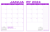 2024 Desk Calendar - Purple