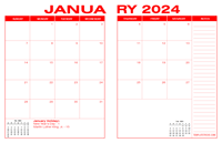 2024 Desk Calendar - Red