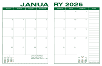 2025 Desk Calendar - Green