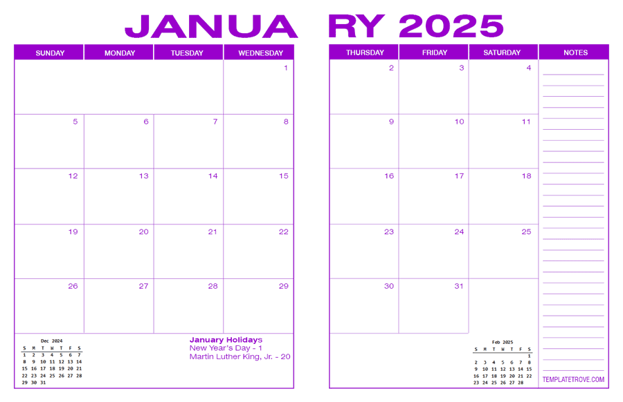 2025 Desk Calendar