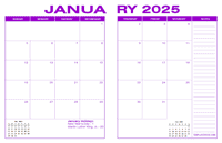 2025 Desk Calendar - Purple