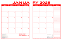 2025 Desk Calendar - Red