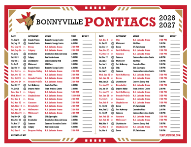 Bonnyville Pontiacs 2026-27 Hockey Schedule