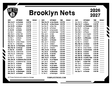 2026-27 Printable Brooklyn Nets Schedule - Central Times