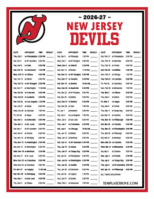 New Jersey Devils 2026-27 Printable Schedule - Mountain Times